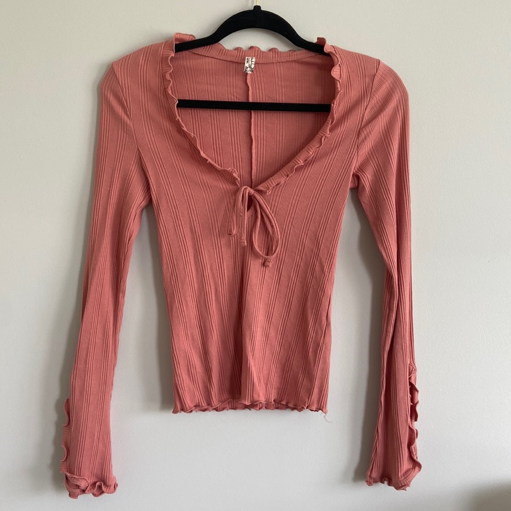 pink ruffle long sleeve